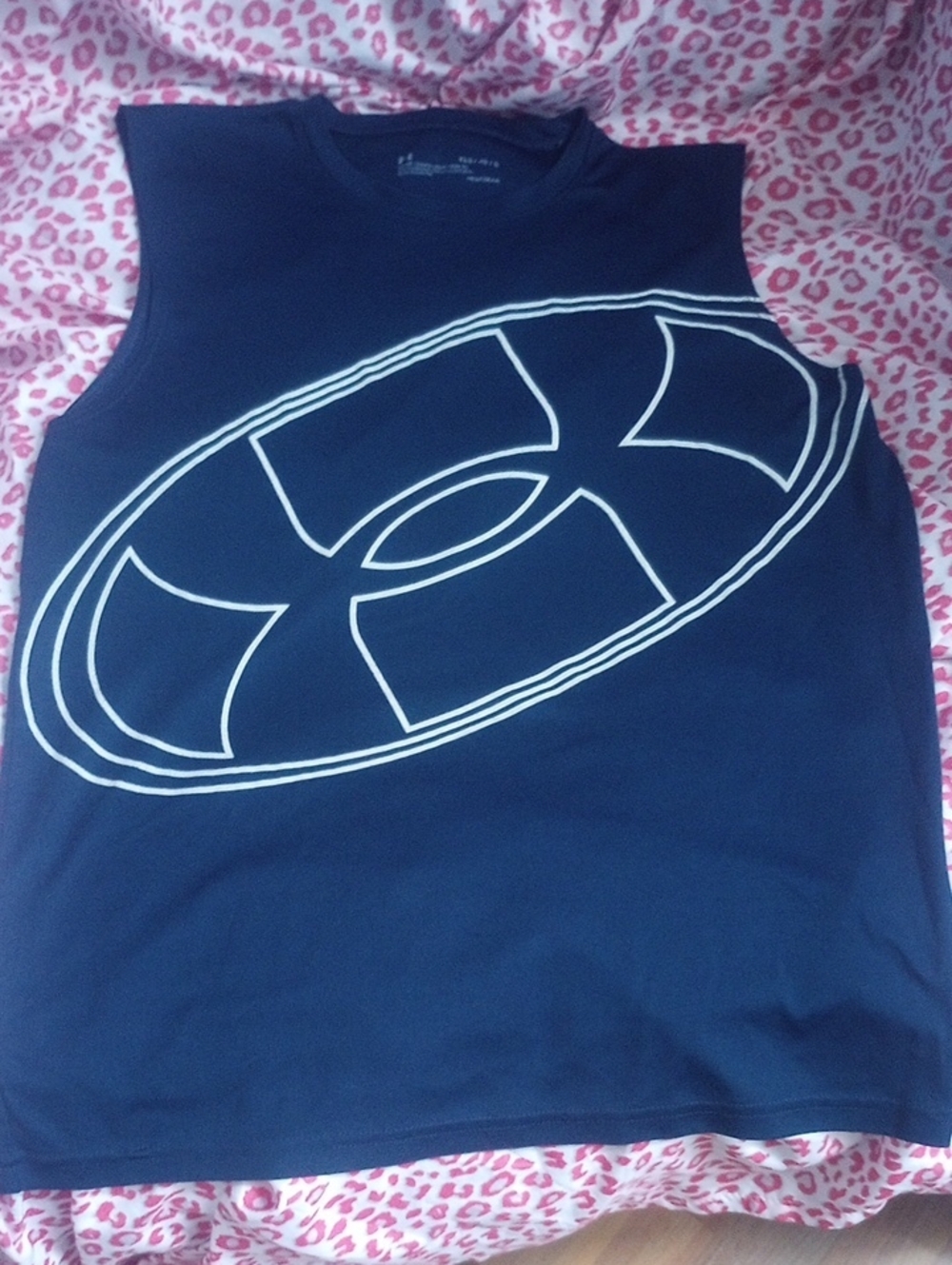 Under Armour Navy Blue Sleeveless Graphic Logo Tank